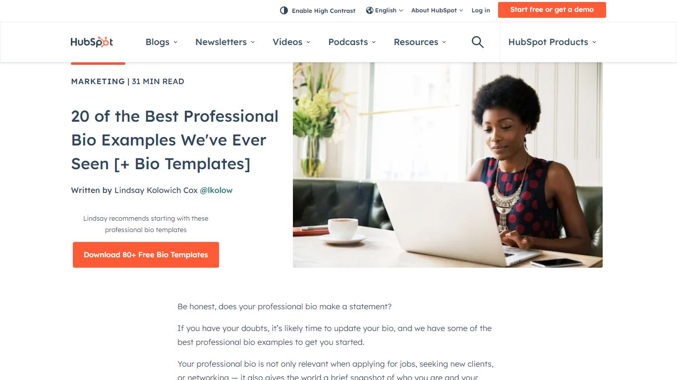 20 of the Best Professional Bio Examples We've Ever Seen - HubSpot